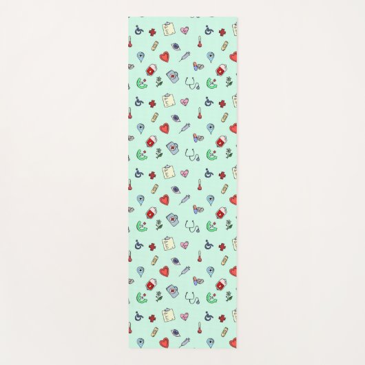 Niedliches medizinisches Icon-Muster Yogamatte (Vorderseite)