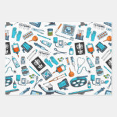 Niedliches medizinisches Krankenpflegethema gemisc Geschenkpapier Set (Vorderseite 3)