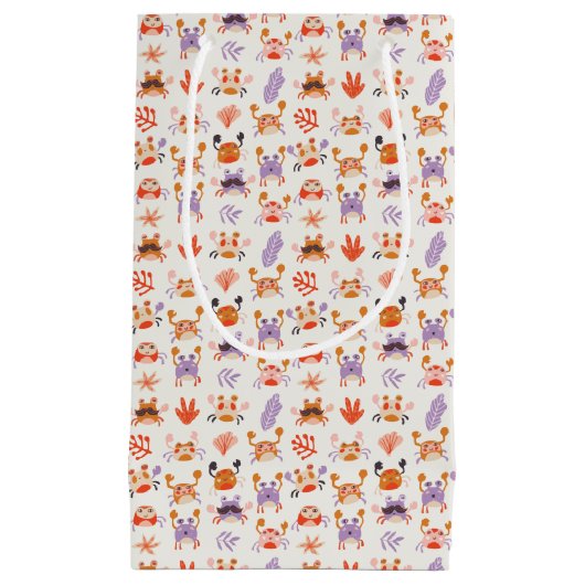 Niedliches Meer Freunde Korkkrebs Wasserfarbe Kleine Geschenktüte (Vorderseite)