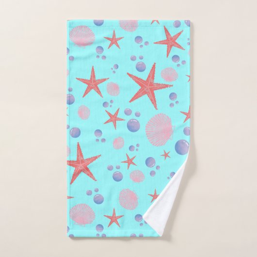 Niedliches Meer Muschel Seestern Küste Summer Ocea Badhandtuch Set (Handtuch)