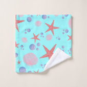 Niedliches Meer Muschel Seestern Küste Summer Ocea Badhandtuch Set (Waschlappen)