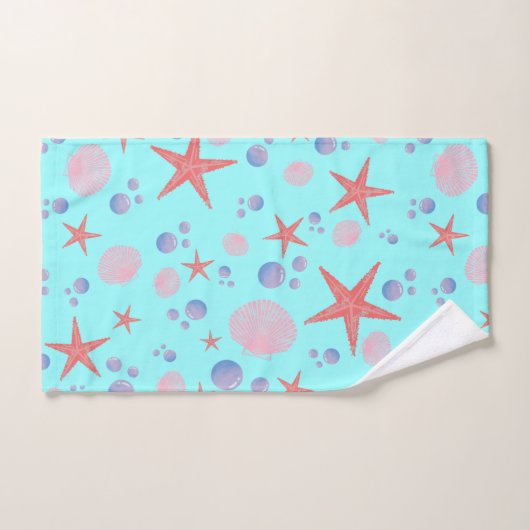 Niedliches Meer Muschel Seestern Küste Summer Ocea Badhandtuch Set (Handtuch)
