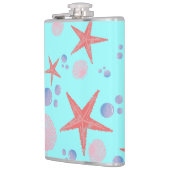 Niedliches Meer Muschel Seestern Küste Summer Ocea Flachmann (Links)