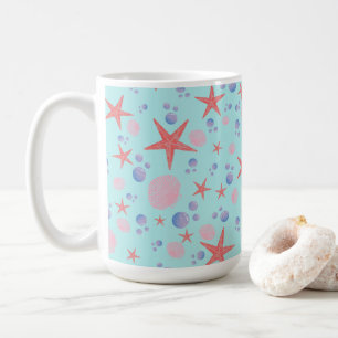 Niedliches Meer Muschel Seestern Küste Summer Ocea Kaffeetasse