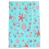 Niedliches Meer Muschel Seestern Küste Summer Ocea Mittlere Geschenktüte (Rückseite)