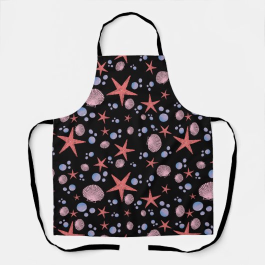 Niedliches Meer Muschel Seestern Küste Summer Ocea Schürze (Vorderseite)