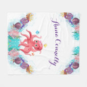 Niedliches Meer Octopus bunt farbiges Kinderzimmer Fleecedecke (Vorderseite (Horizontal))
