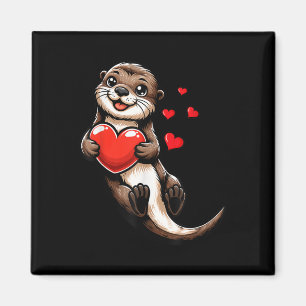 Niedliches Meer Otter Valentines Herzstück Lover F Magnet
