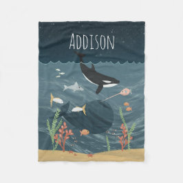 Niedliches Meer und Whimsischer Nachmittag Ozean Fleecedecke