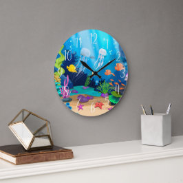 niedliches Meeresfischstrand Große Wanduhr