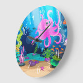 niedliches Meeresfischstrand Große Wanduhr (Winkel)