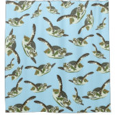 Niedliches Meeresschildkrötenmuster Duschvorhang (Vorderseite)