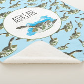 Niedliches Meeresschildkrötenmuster Sherpadecke (3/4)