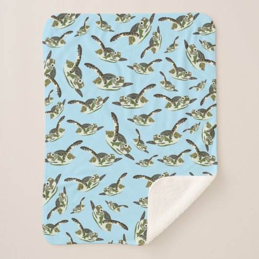 Niedliches Meeresschildkrötenmuster Sherpadecke (Vorderseite)