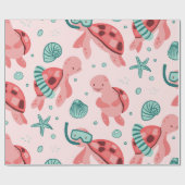 Niedliches Meeresschildkrötenpapier Geschenkpapier (Flach)