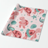 Niedliches Meeresschildkrötenpapier Geschenkpapier (Ungerollt)