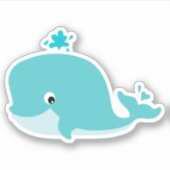 Niedliches Meerestier, Babywal Aufkleber (Vorderseite)