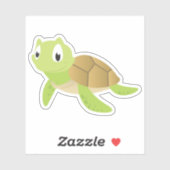 Niedliches Meerestier, Schildkröte Aufkleber (Blatt)