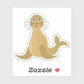 Niedliches Meerestier, Seelöwe Aufkleber (Blatt)