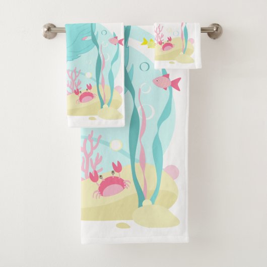 Niedliches Meerjungentauchen Badhandtuch Set (Insitu)