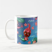 Niedliches Meerjungfrau-Muster Kaffeetasse (Links)