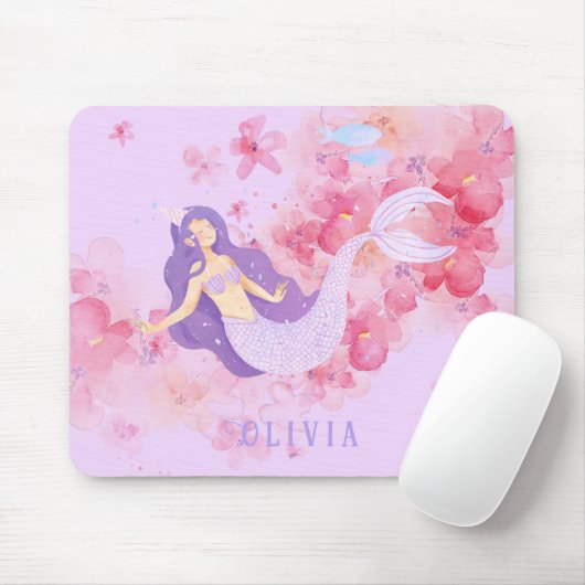 Niedliches Meerjungfrau Rosa Unterwasser für klein Mousepad (Mit Mouse)