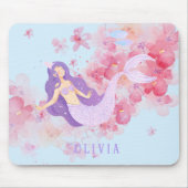 Niedliches Meerjungfrau Rosa Unterwasser für klein Mousepad (Vorne)