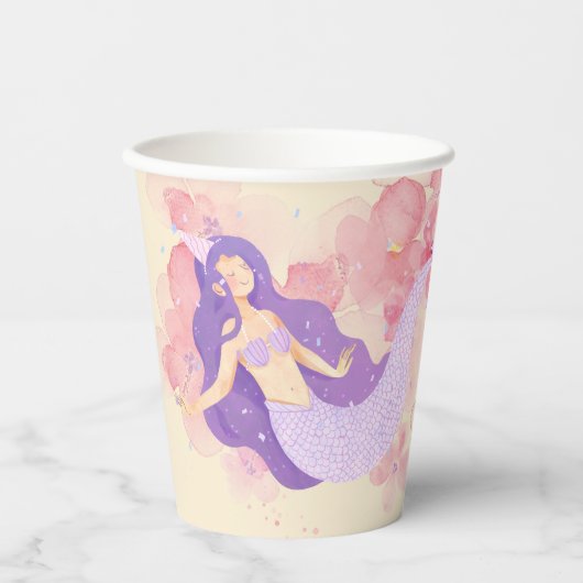 Niedliches Meerjungfrau Rosa Unterwasser für klein Pappbecher (Vorderseite)