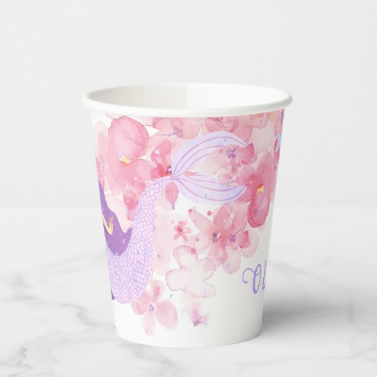 Niedliches Meerjungfrau Rosa Unterwasser für klein Pappbecher (Links)