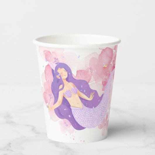 Niedliches Meerjungfrau Rosa Unterwasser für klein Pappbecher (Vorderseite)