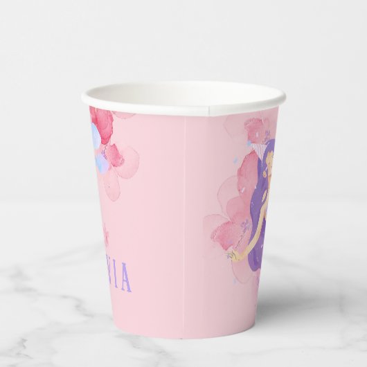 Niedliches Meerjungfrau Rosa Unterwasser für klein Pappbecher (Rechts)