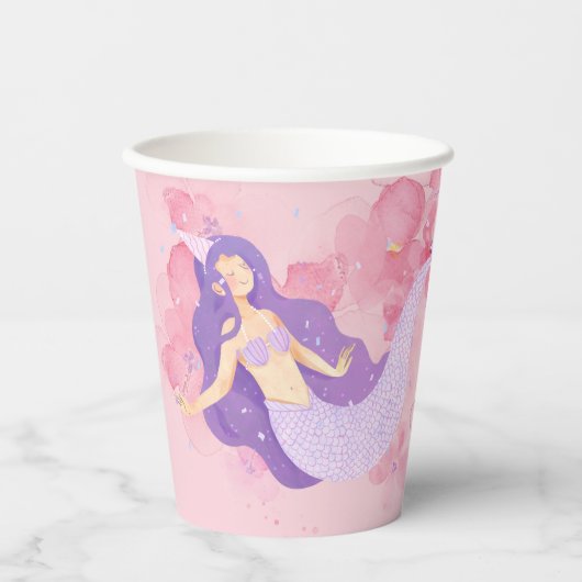 Niedliches Meerjungfrau Rosa Unterwasser für klein Pappbecher (Vorderseite)