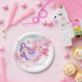 Niedliches Meerjungfrau Rosa Unterwasser für klein Pappteller