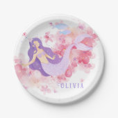 Niedliches Meerjungfrau Rosa Unterwasser für klein Pappteller (Vorderseite)