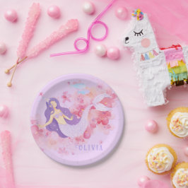 Niedliches Meerjungfrau Rosa Unterwasser für klein Pappteller