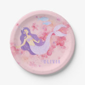 Niedliches Meerjungfrau Rosa Unterwasser für klein Pappteller (Vorderseite)