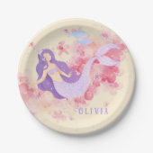 Niedliches Meerjungfrau Rosa Unterwasser für klein Pappteller (Vorderseite)