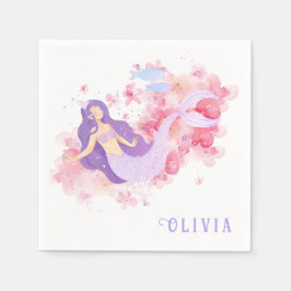 Niedliches Meerjungfrau Rosa Unterwasser für klein Serviette