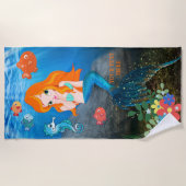 Niedliches Meerjungfrau Strandtuch (Vorderseite)