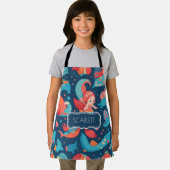Niedliches Meerjungfrau Wasserfarbiges Muster Schürze (Insitu)