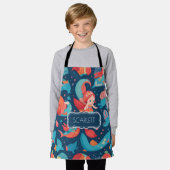 Niedliches Meerjungfrau Wasserfarbiges Muster Schürze (Getragen)