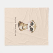 Niedliches Meerkat auf hellsandigen Beige Fleecedecke (Vorderseite (Horizontal))