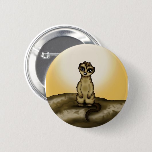 niedliches Meerkat Button (Vorne & Hinten)