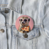 Niedliches Meerkat mit Brille und Pizza Button (Beispiel)