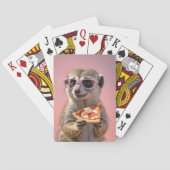 Niedliches Meerkat mit Brille und Pizza Spielkarten (Rückseite)