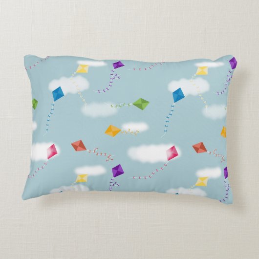 Niedliches mehrfarbiges Kites Kids-Muster Dekokissen (Rückseite)