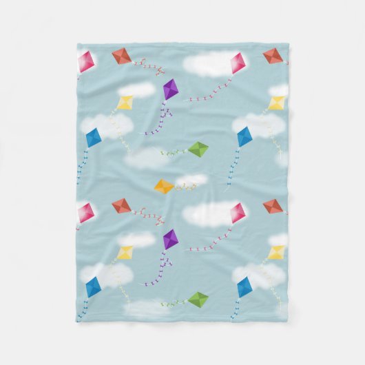 Niedliches mehrfarbiges Kites Kids-Muster Fleecedecke (Vorderseite)