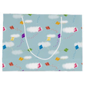 Niedliches mehrfarbiges Kites Kids-Muster Große Geschenktüte (Rückseite)