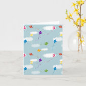 Niedliches mehrfarbiges Kites Kids-Muster Karte (Gelbe Blume)