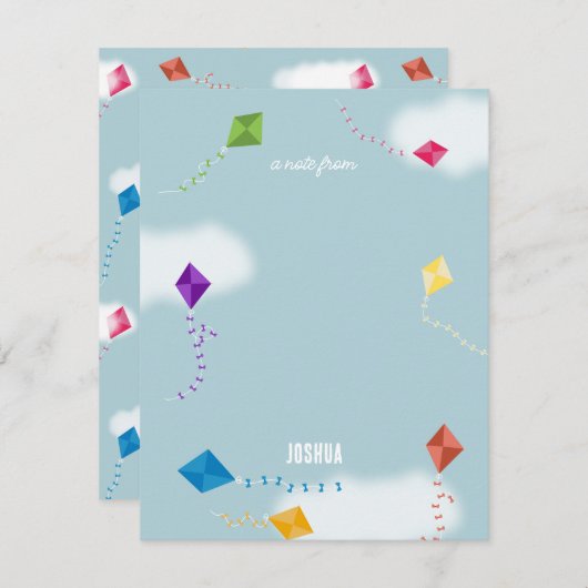 Niedliches mehrfarbiges Kites Kids-Muster Mitteilungskarte (Vorne/Hinten)